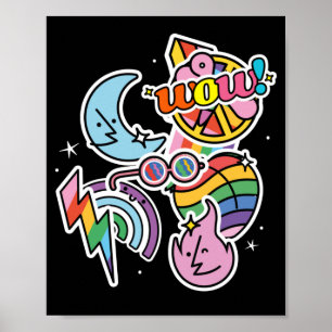 Poster Pride thunder. Rainbow love. Wow love