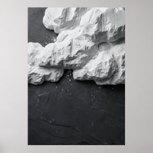 Poster Prière abstraite en marbre blanc sculptural Fine A