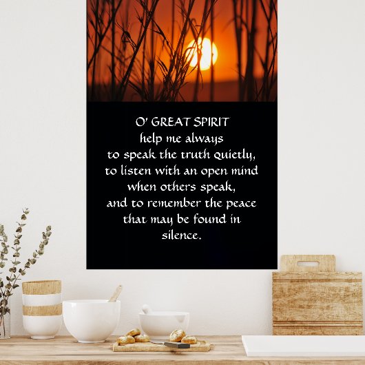 Poster Prière amérindienne (Cuisine)