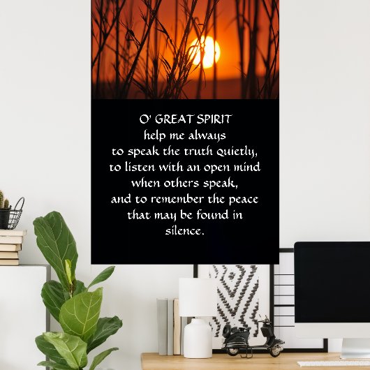 Poster Prière amérindienne (Bureau à domicile)