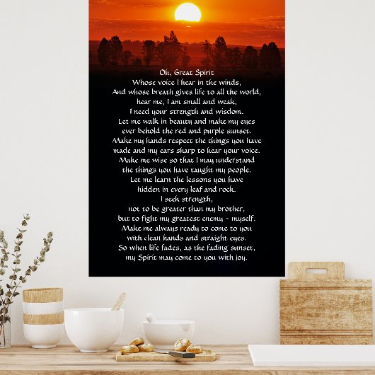 Poster Prière amérindienne (Cuisine)