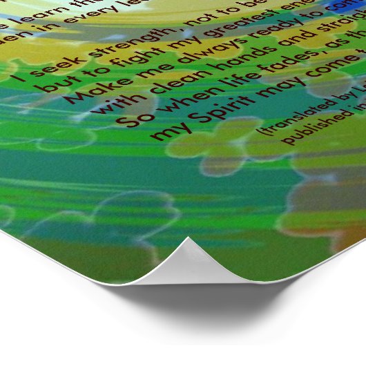 Poster Prière amérindienne (Coin)