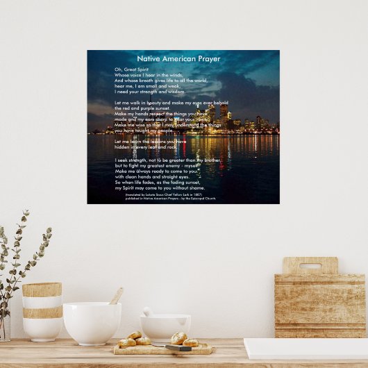 Poster Prière amérindienne (Cuisine)