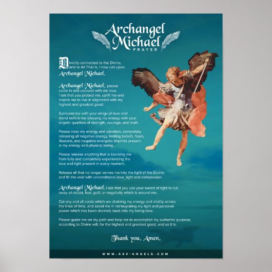 Poster Prière Archangel Michael (Devant)