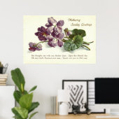 Poster Prière aux fleurs violettes dimanche Fête des mère (Bureau à domicile)