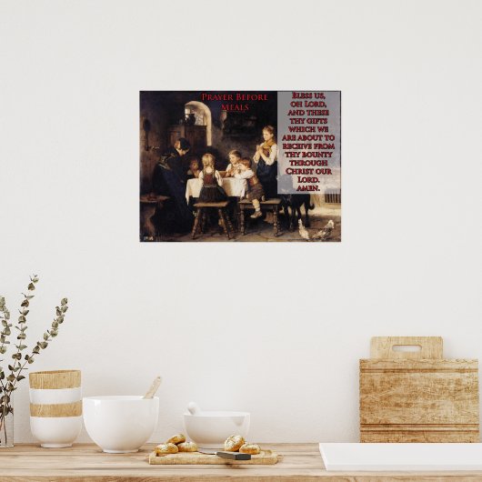 Poster Prière Avant Les Repas (Cuisine)