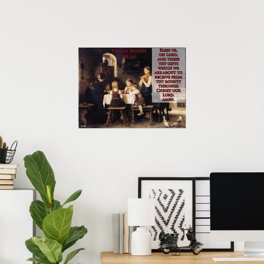 Poster Prière Avant Les Repas (Bureau à domicile)