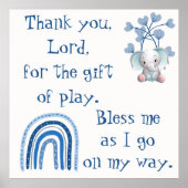 Poster Prière chrétienne pour enfants Bleu | (Devant)