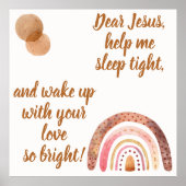 Poster Prière chrétienne pour enfants Brown & rose | (Devant)