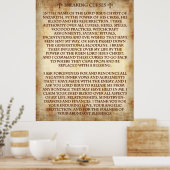 Poster Prière contraignante pour casser les maux. (Cuisine)