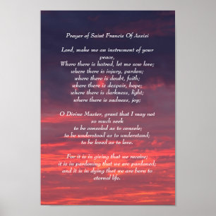Poster Prière d'affiche de Francis de saint