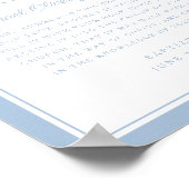 Poster Prière de baptême de garçon bébé bleu moderne (Coin)