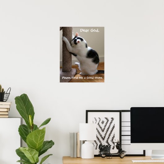 Poster Prière de chat (Bureau à domicile)