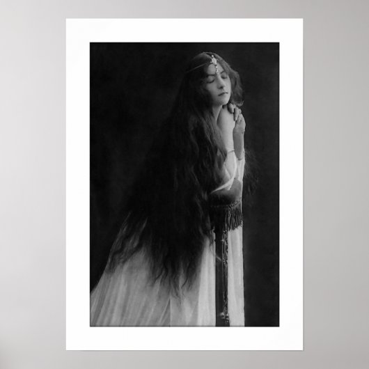 Poster prière de femme victorienne cheveux très longs (Devant)