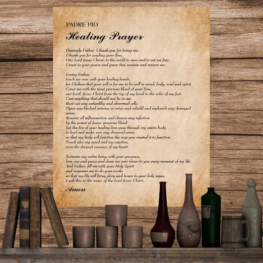 Poster Prière de guérison par Padre Pio