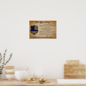 Poster Prière de l'agent de police Drapeau rustique de la (Cuisine)