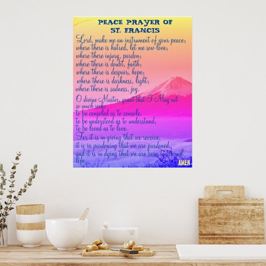 Poster Prière de paix de Saint François (Cuisine)