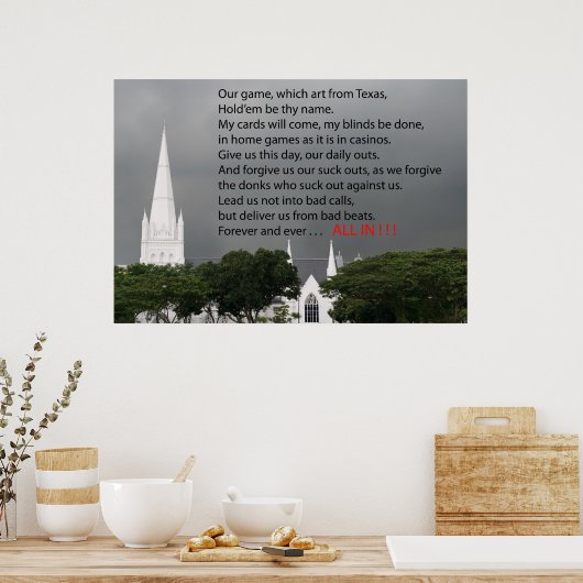 Poster prière de poker (Cuisine)