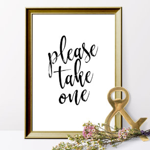 Poster Prière de prendre un panneau de mariage noir et bl
