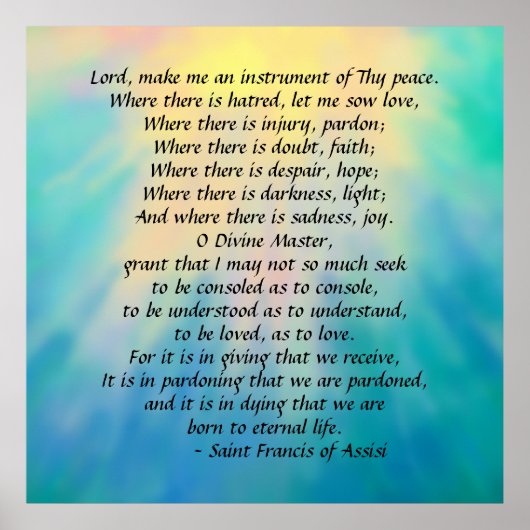 Poster Prière de Saint François (Devant)