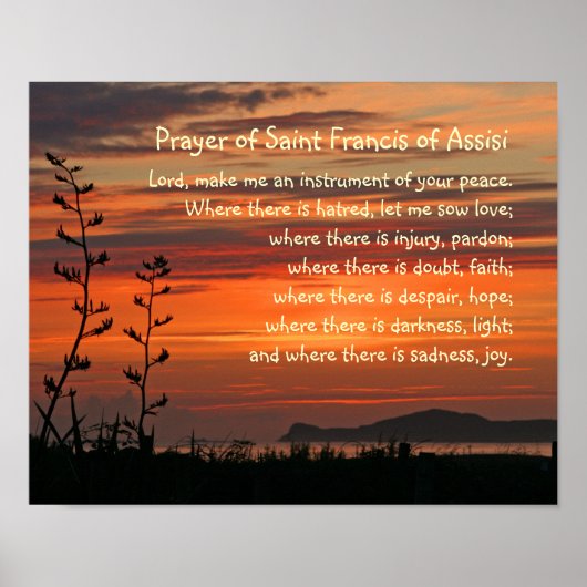 Poster Prière de Saint François d'Assise (Devant)