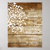 Poster prière de sérénité de l'arbre de vie (Devant)