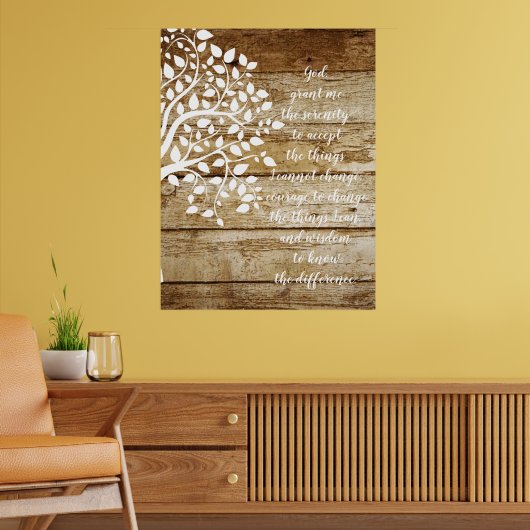 Poster prière de sérénité de l'arbre de vie (Salon 2)