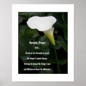 Poster Prière de sérénité Fleur de lys calla blanche (Devant)