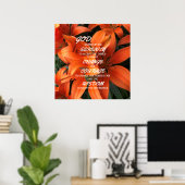 Poster Prière de sérénité Orange Lily Fleurs Photo (Bureau à domicile)
