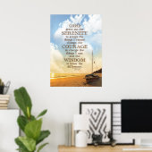 Poster Prière de sérénité : Vieux voilier sur la plage, R (Bureau à domicile)