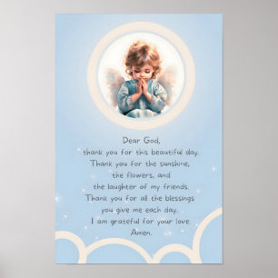 Poster Prière d'enfant Gratte Bleue