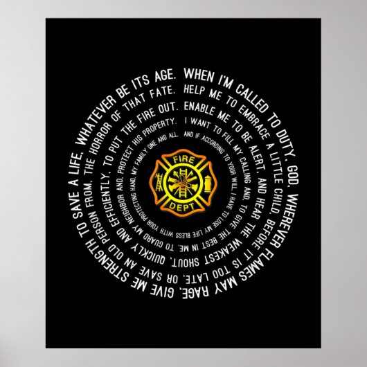 Poster Prière des pompiers, Motivation des pompiers (Devant)