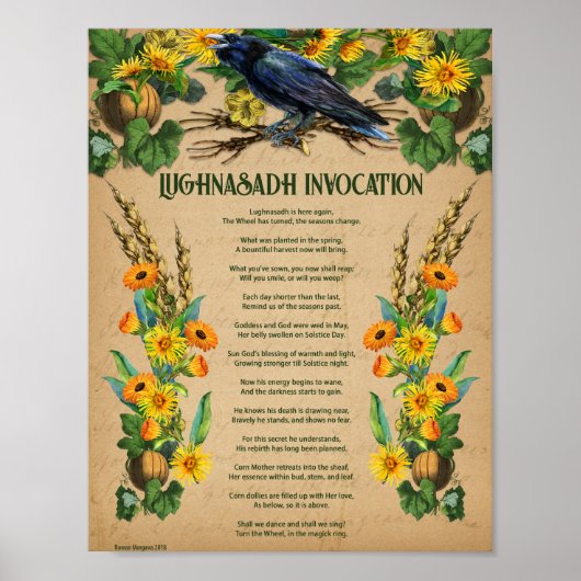 POSTER PRIÈRE D'INVOCATION LUGHNASADH (Devant)