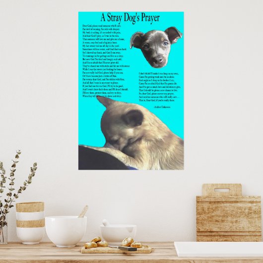 Poster Prière du chien errant (Cuisine)