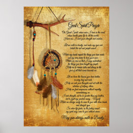 Poster Prière du grand esprit amérindien
