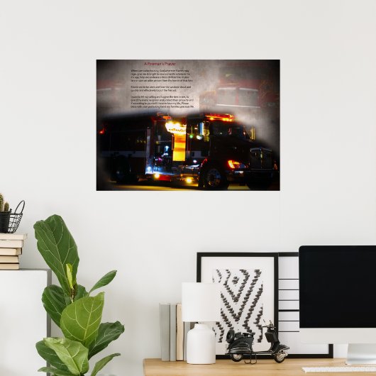 Poster Prière du pompier (Bureau à domicile)