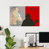 Poster Prière du pompier (Bureau à domicile)