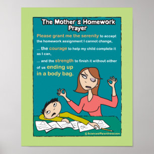 Poster Prière du travail d'une mère (pâlissez - le vert)