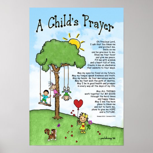 Poster Prière d'un enfant (Écritures : Romains/Jérémie) (Devant)
