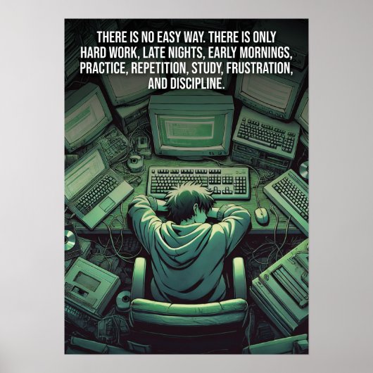 Poster Prière et persévérance - Foi, Hustle, Succès (Devant)