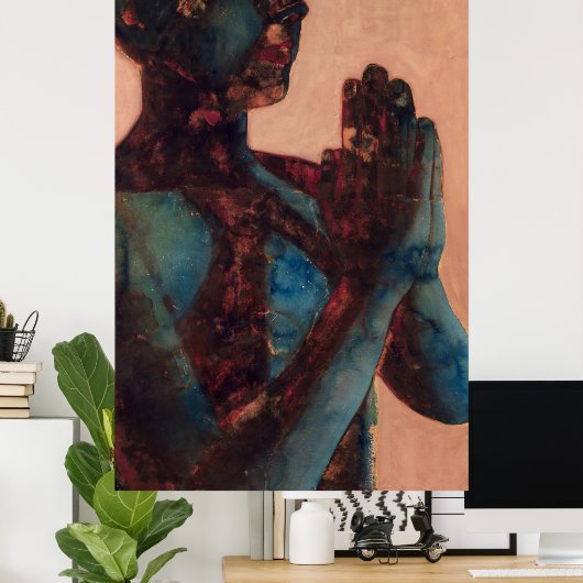 Poster Prière indienne (Bureau à domicile)