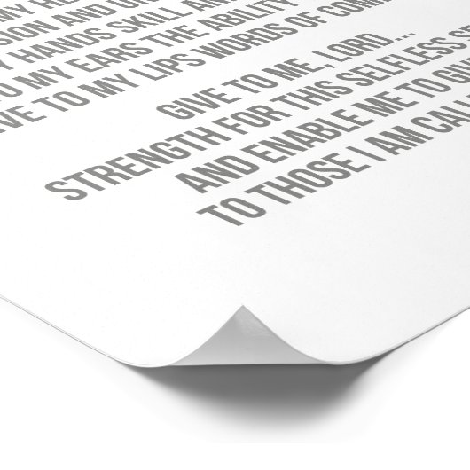 Poster Prière infirmière (Coin)