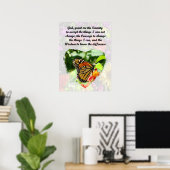POSTER PRIÈRE INSPIRATIONNELLE ET SÉRÉNITÉ FLORALE (Bureau à domicile)