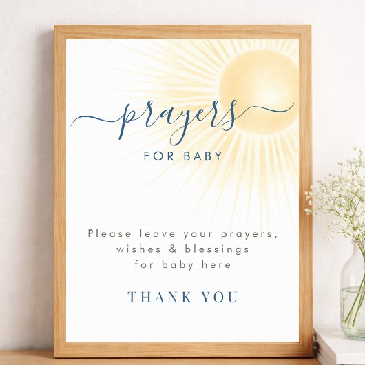 Poster Prière moderne pour une douche de bébé pour un pan