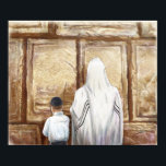 Poster Prière Mur Occidental Jérusalem Vieille Ville Isra<br><div class="desc">Prière, Mur Occidental KOTEL Jérusalem Vieille Ville Israël Paysage de peinture à l'huile. Père juif et fils priant ensemble côte à côte au mur de l'Ouest, (Mur des lamentations, Kotel) Jérusalem, Israël. ~ Psaume 17:1 ~ Une prière de David : "Écoute-moi, Éternel, mon appel est juste; écoute mon cri. Écoutez...</div>