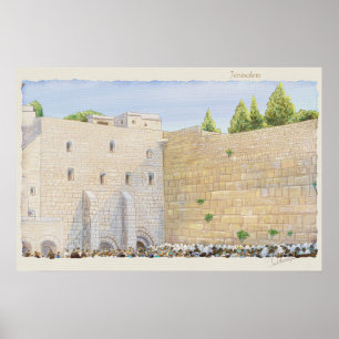 Poster Prière, mur occidental KOTEL Jérusalem Vieille vil