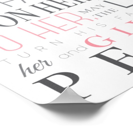 POSTER PRIÈRE POUR BÉBÉ FILLE (Coin)