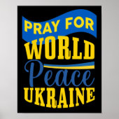 Poster Prière pour la paix mondiale Déclaration Ukraine (Devant)
