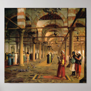 Poster Prière Publique Dans La Mosquée D'Amr, Le Caire