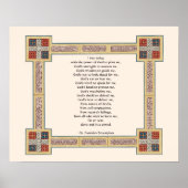 Poster Prière Saint Patrick’s Breastplate avec noeuds cel (Devant)